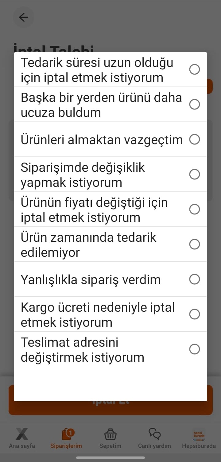Hepsiexpress Sipariş İptali Nasıl Yapılır?